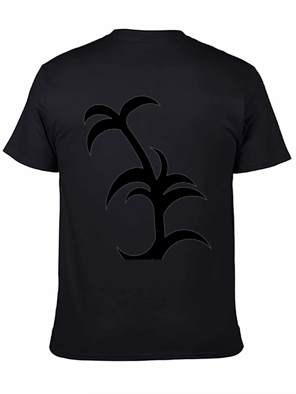 Palm Tree Graphic Tee - Black Cotton Casual Wear