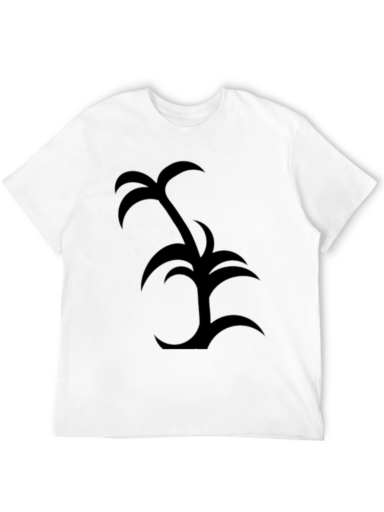 Palm Tree Graphic Tee - Black Cotton Casual Wear