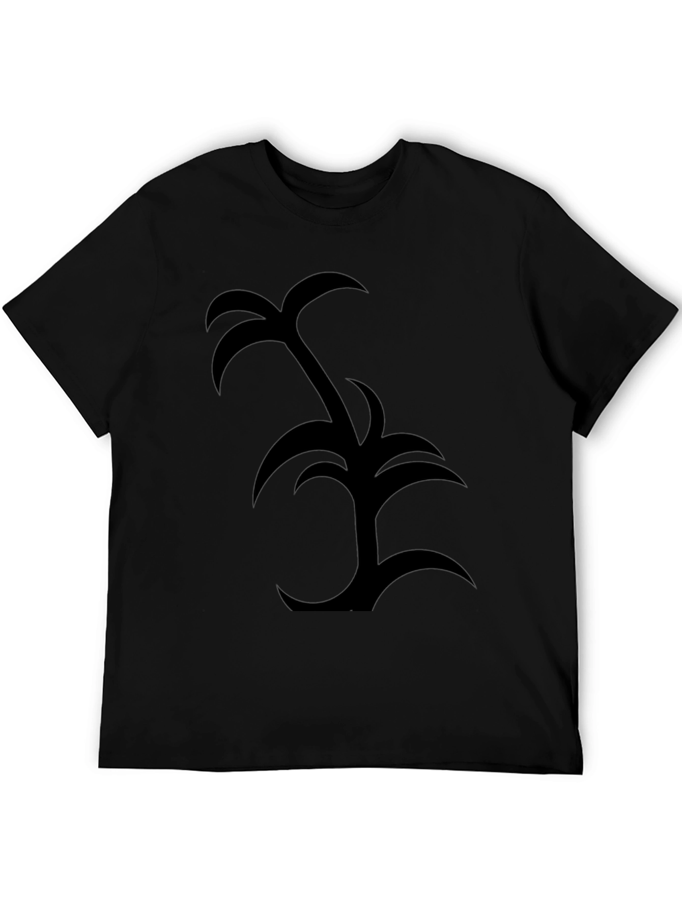 Palm Tree Graphic Tee - Black Cotton Casual Wear