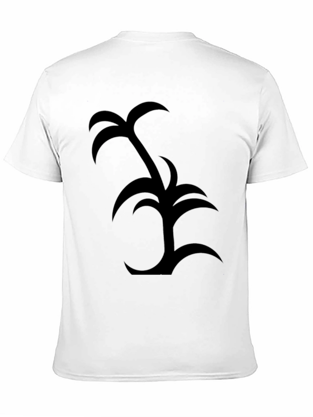 Palm Tree Graphic Tee - Black Cotton Casual Wear