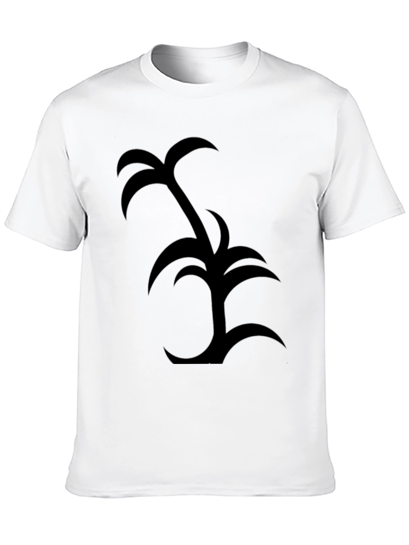 Palm Tree Graphic Tee - Black Cotton Casual Wear