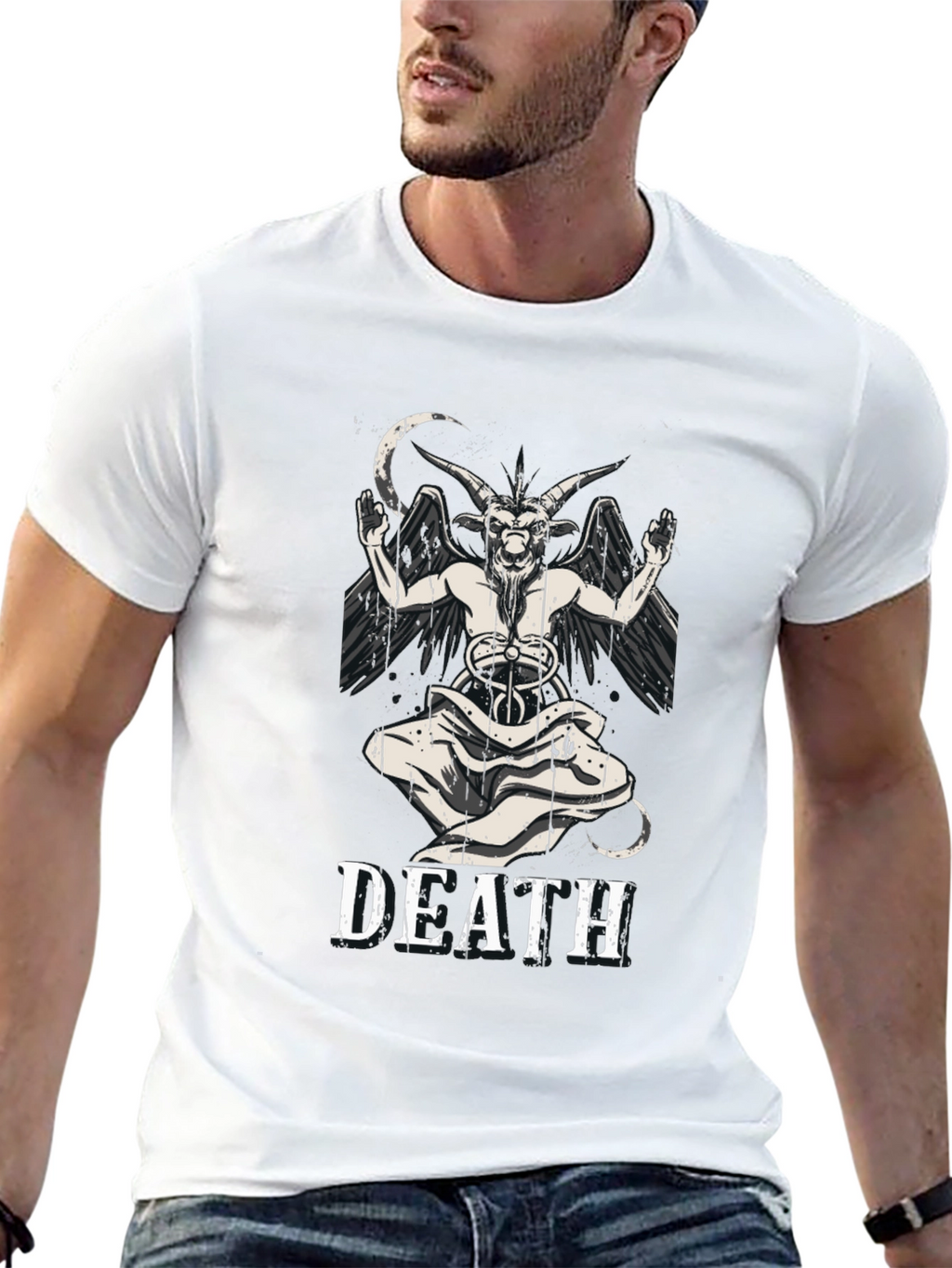 Death Baphomet Graphic Tee - Black