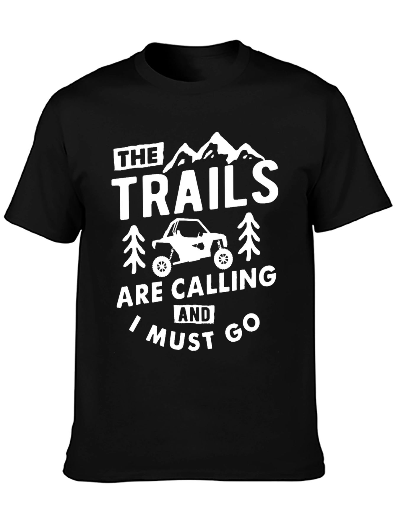 The Trails Are Calling Black Graphic T-Shirt