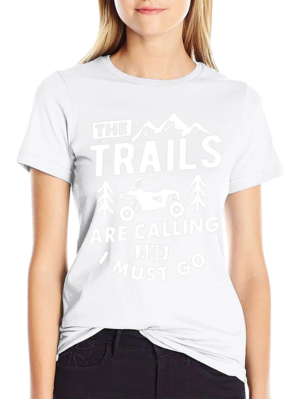 The Trails Are Calling Black Graphic T-Shirt