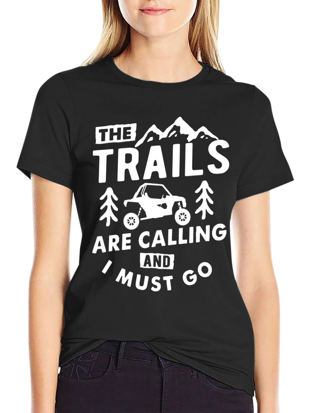 The Trails Are Calling Black Graphic T-Shirt