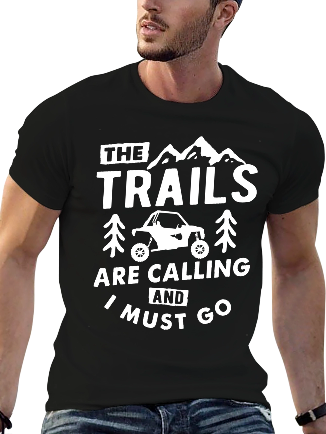 The Trails Are Calling Black Graphic T-Shirt