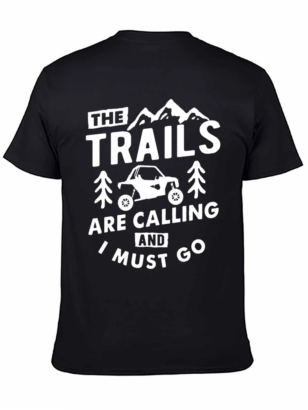 The Trails Are Calling Black Graphic T-Shirt