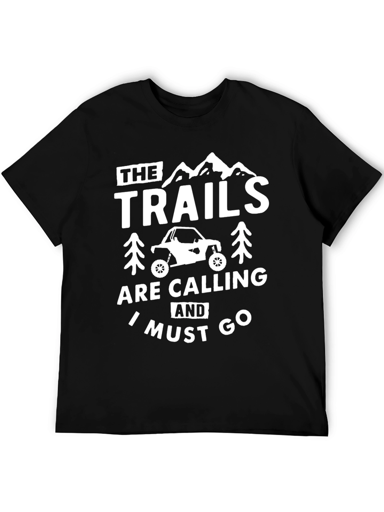 The Trails Are Calling Black Graphic T-Shirt