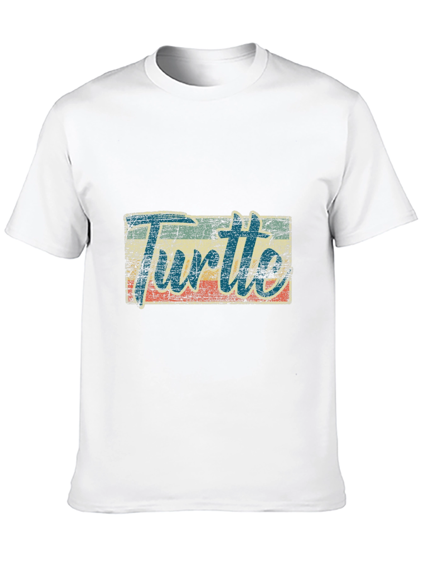 Retro Turtle Graphic Tee - Black Cotton Blend