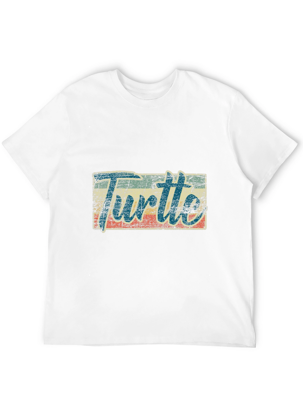 Retro Turtle Graphic Tee - Black Cotton Blend