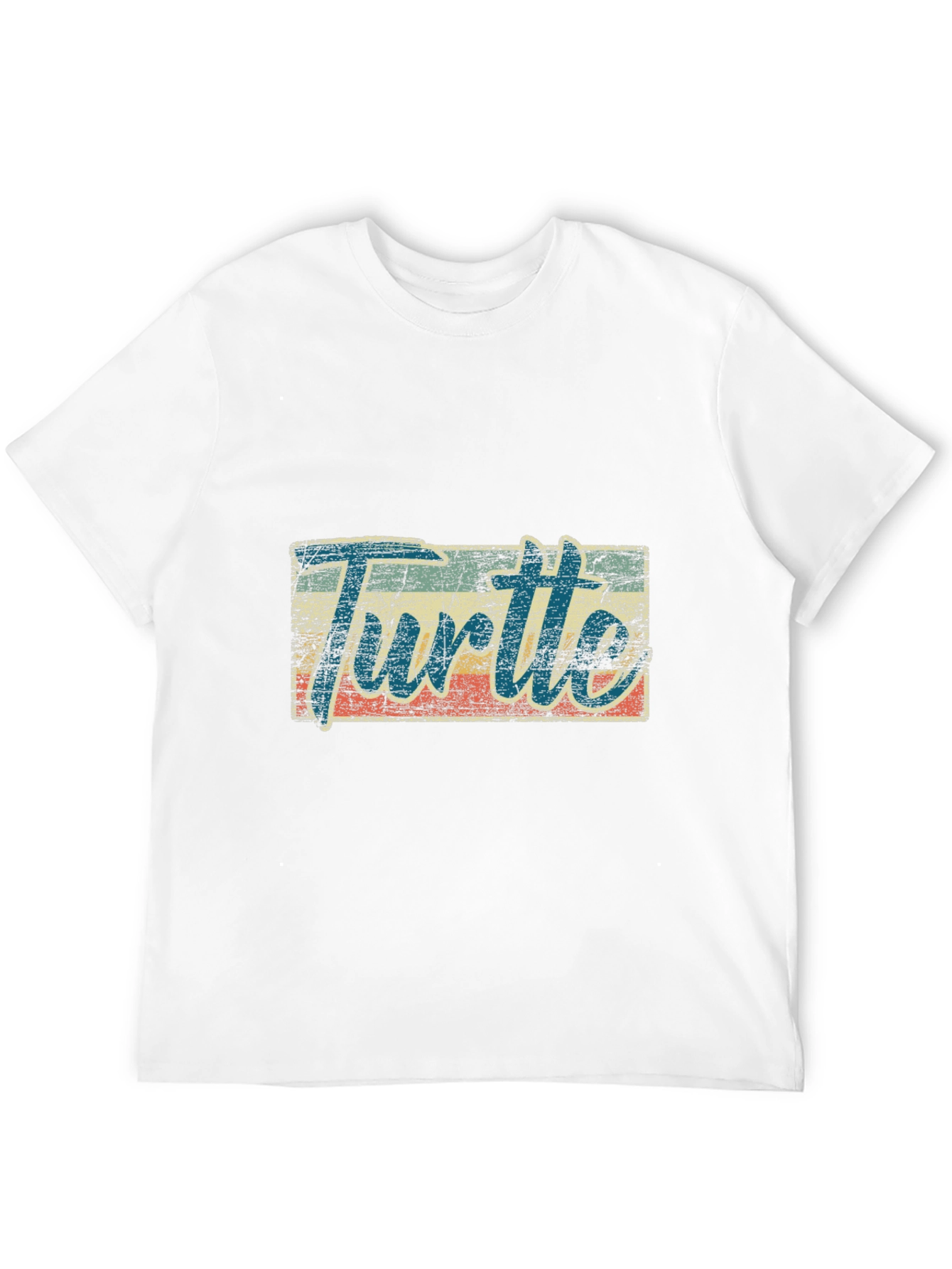 Retro Turtle Graphic Tee - Black Cotton Blend