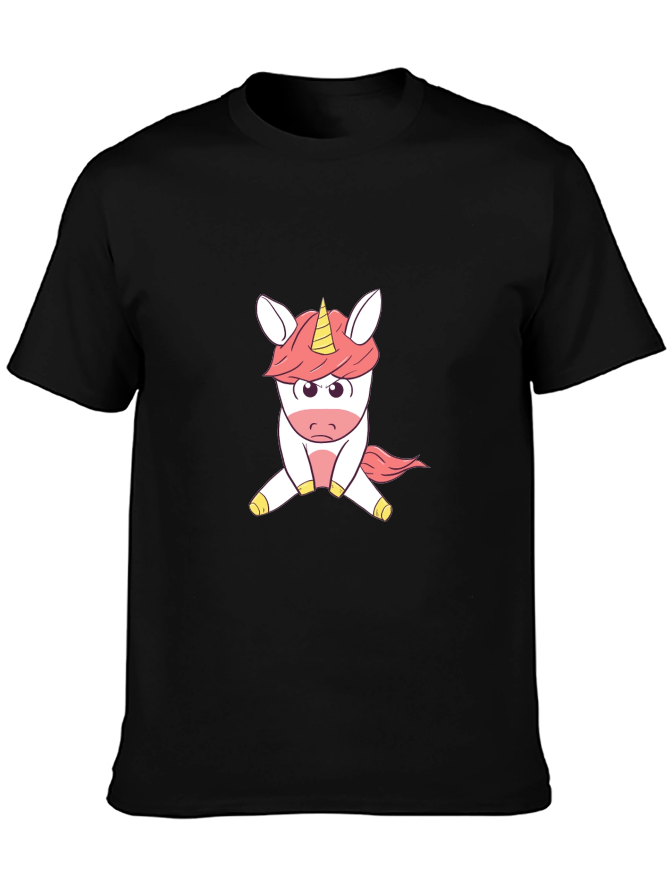 Unicorn Graphic Tee - Soft Black Cotton
