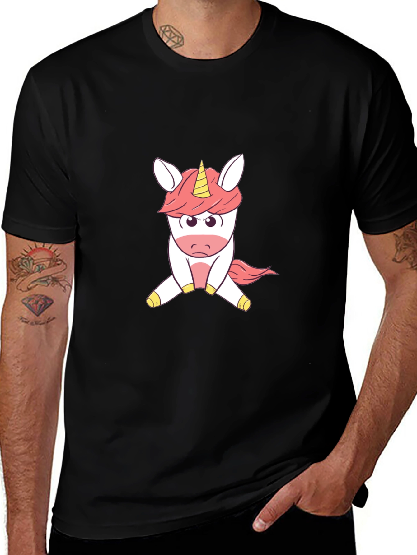 Unicorn Graphic Tee - Soft Black Cotton