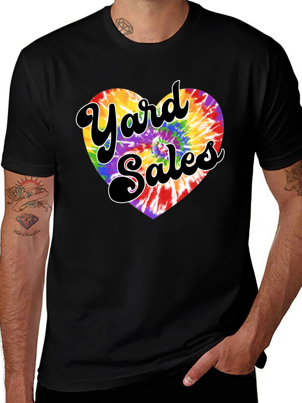 Yard Sales Tie-Dye Heart Graphic Tee
