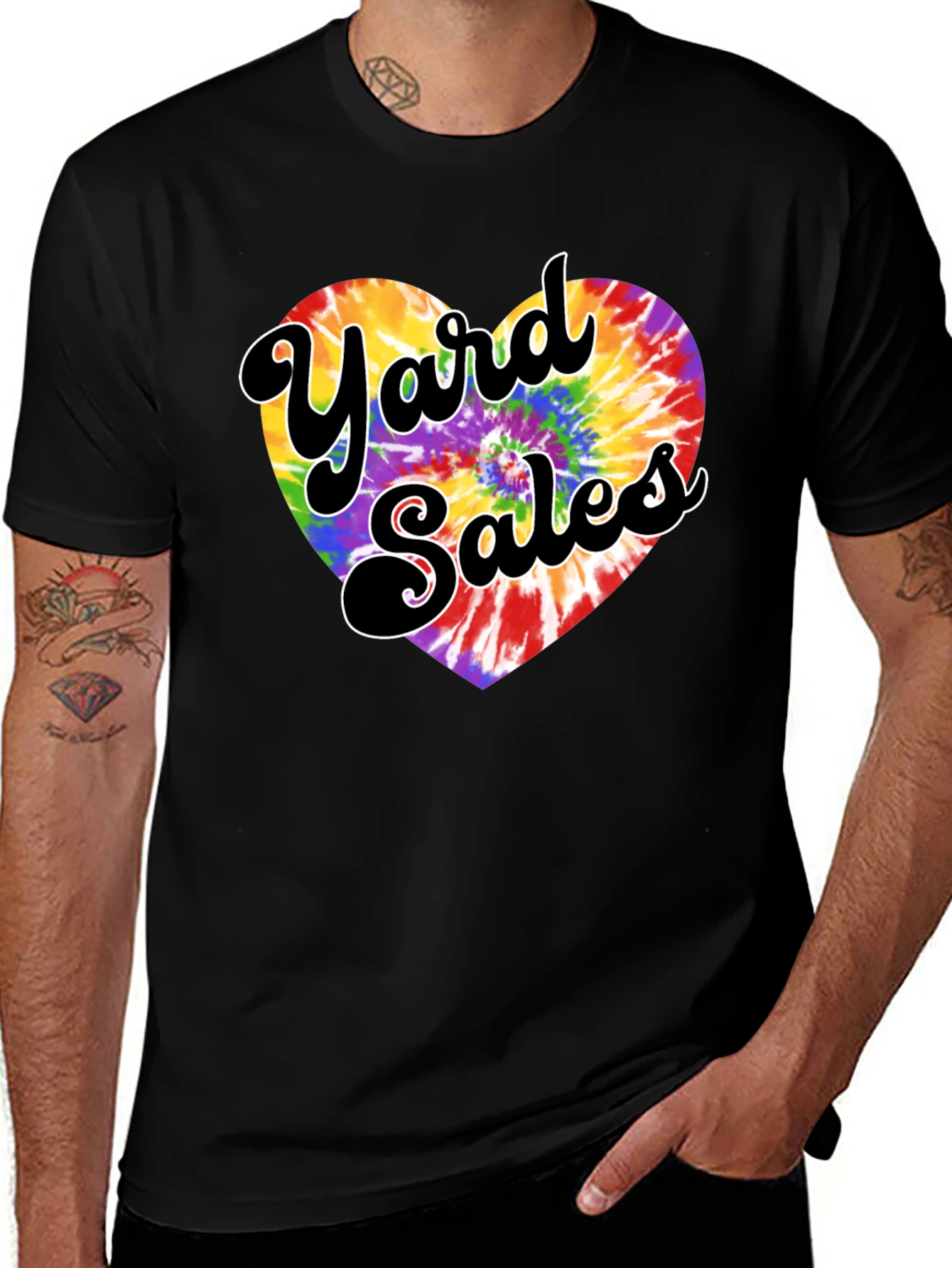 Yard Sales Tie-Dye Heart Graphic Tee