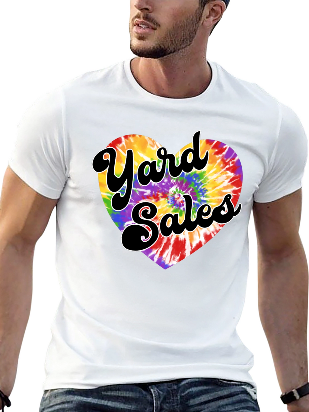 Yard Sales Tie-Dye Heart Graphic Tee