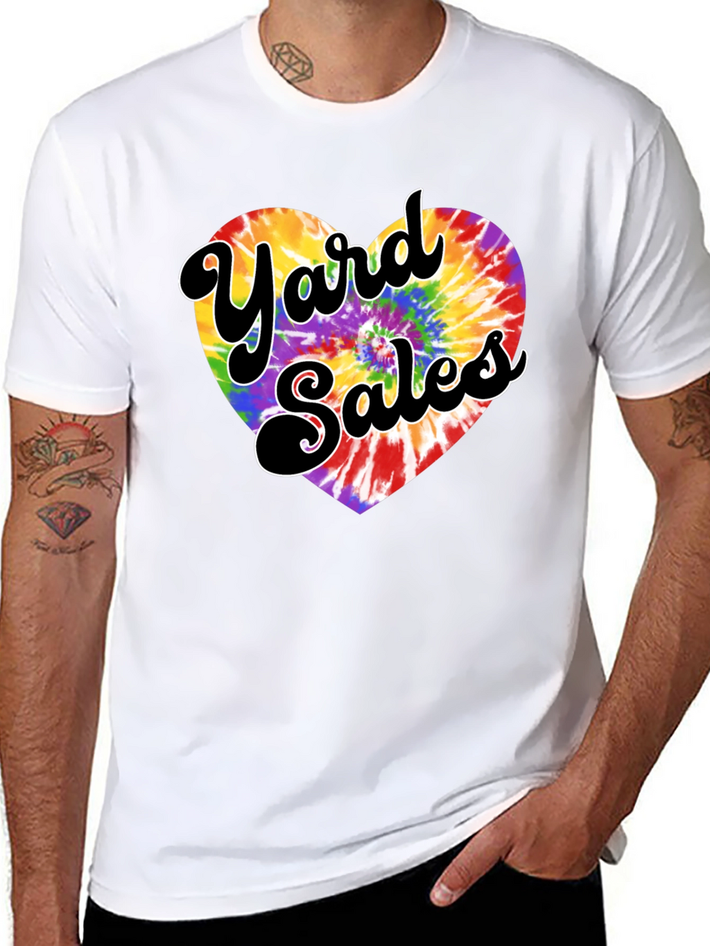 Yard Sales Tie-Dye Heart Graphic Tee