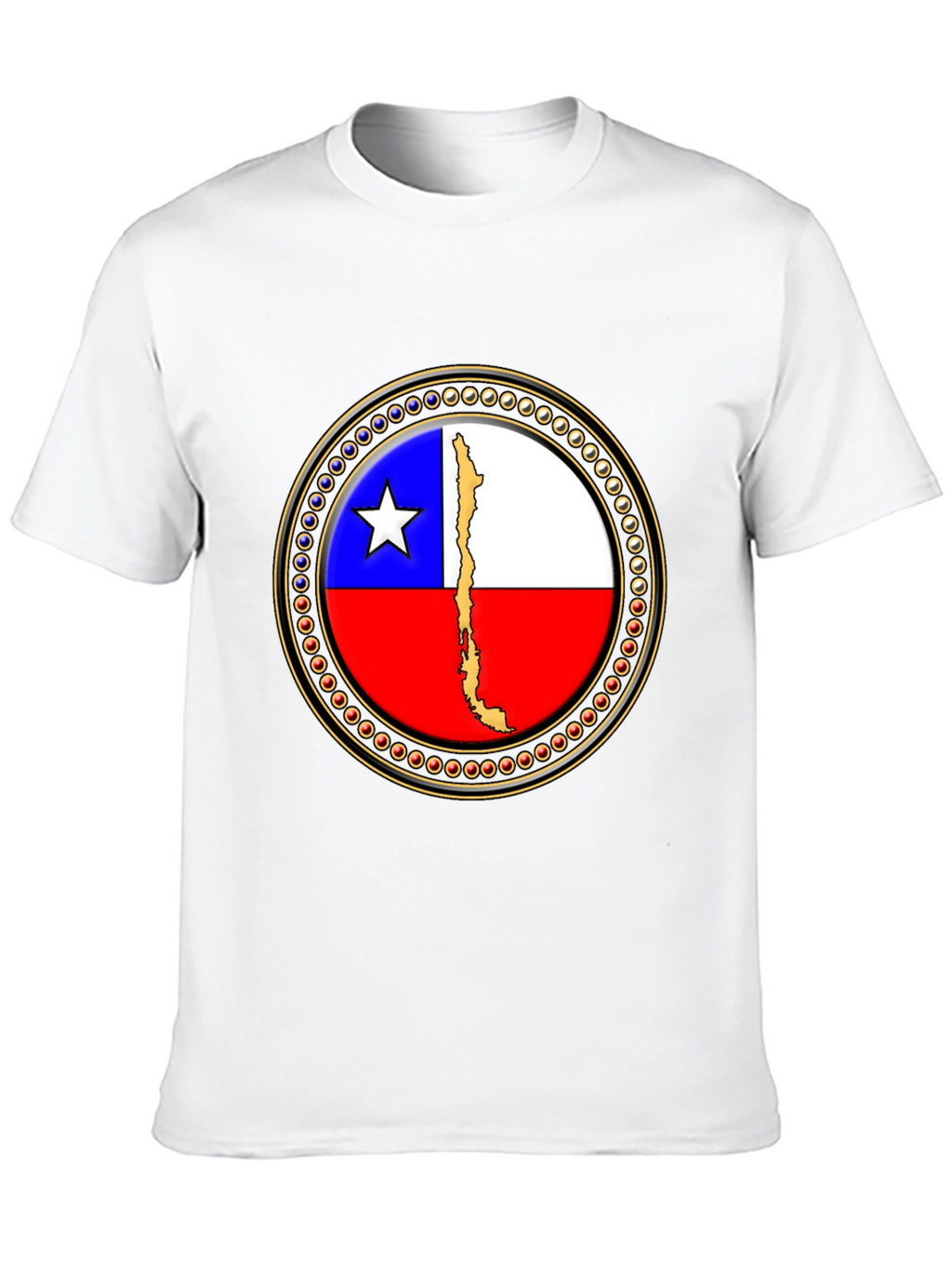 Chile Flag Graphic Tee - Black Cotton T-Shirt