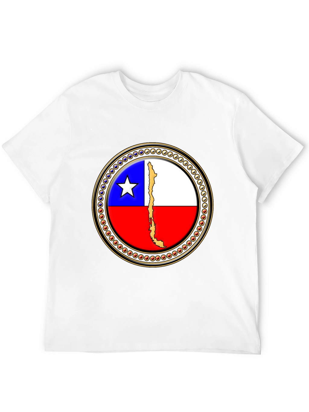Chile Flag Graphic Tee - Black Cotton T-Shirt