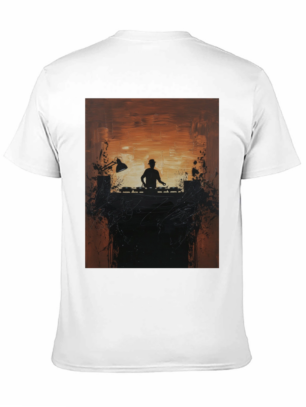 DJ Silhouette Graphic Print Crew Neck Tee