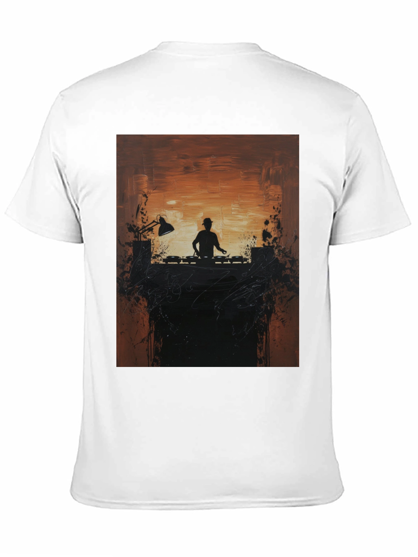 DJ Silhouette Graphic Print Crew Neck Tee