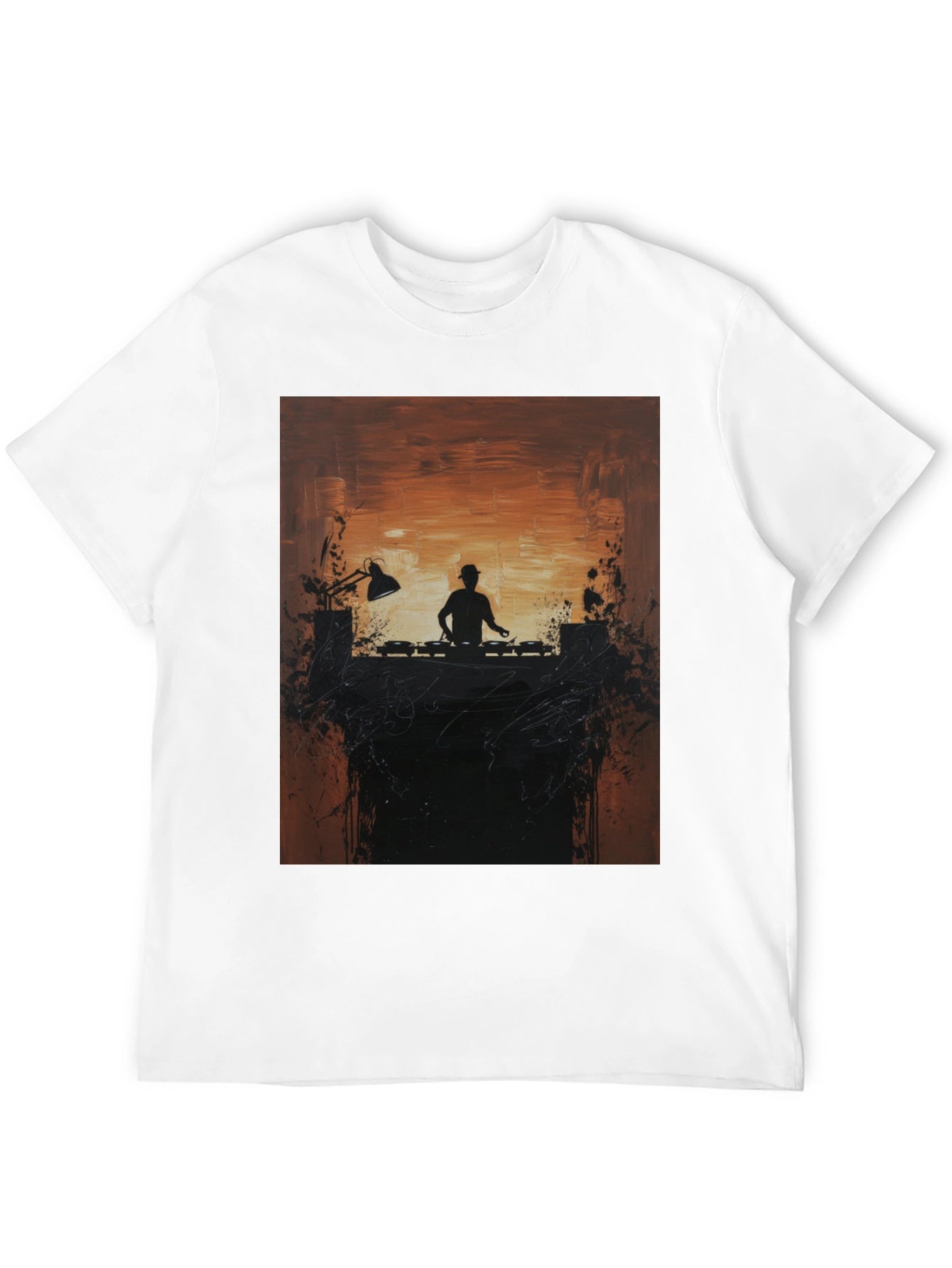 DJ Silhouette Graphic Print Crew Neck Tee