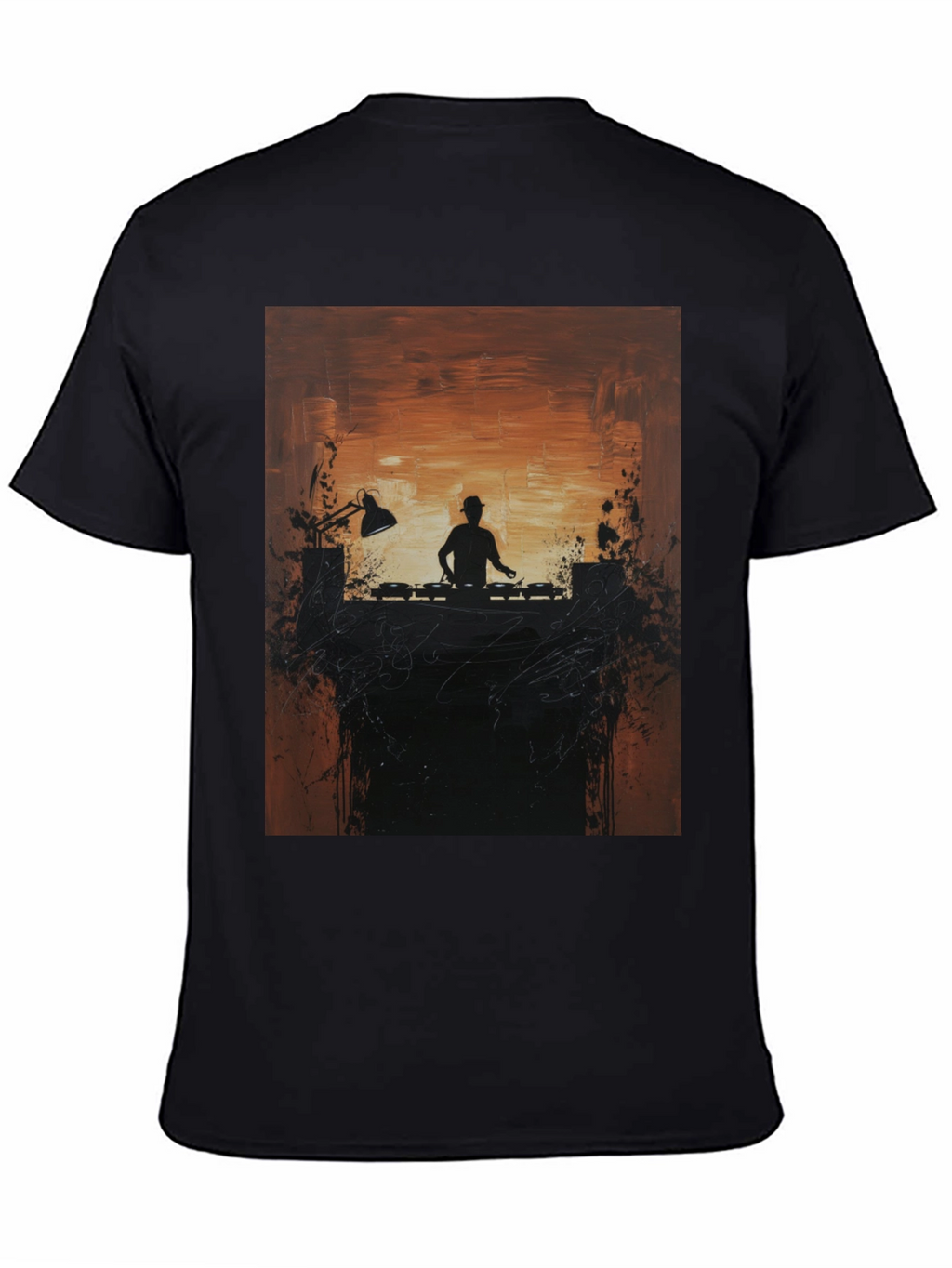 DJ Silhouette Graphic Print Crew Neck Tee
