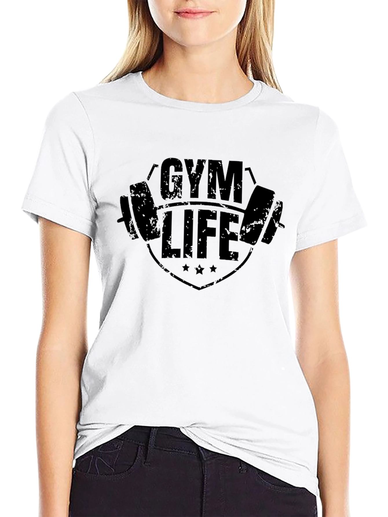 Gym Life Black Graphic Tee - Mens Fitness Shirt