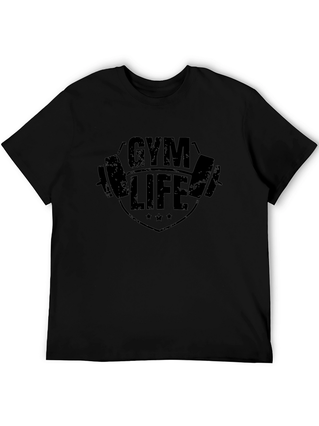 Gym Life Black Graphic Tee - Mens Fitness Shirt