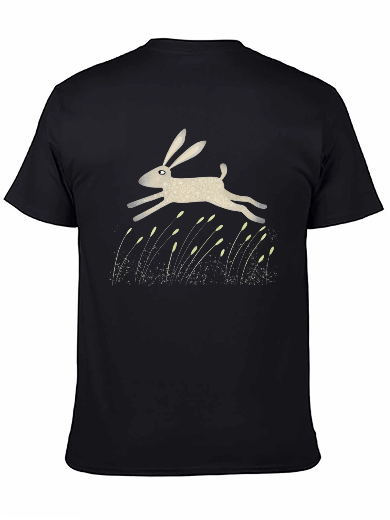Hare Graphic Print Black T-Shirt