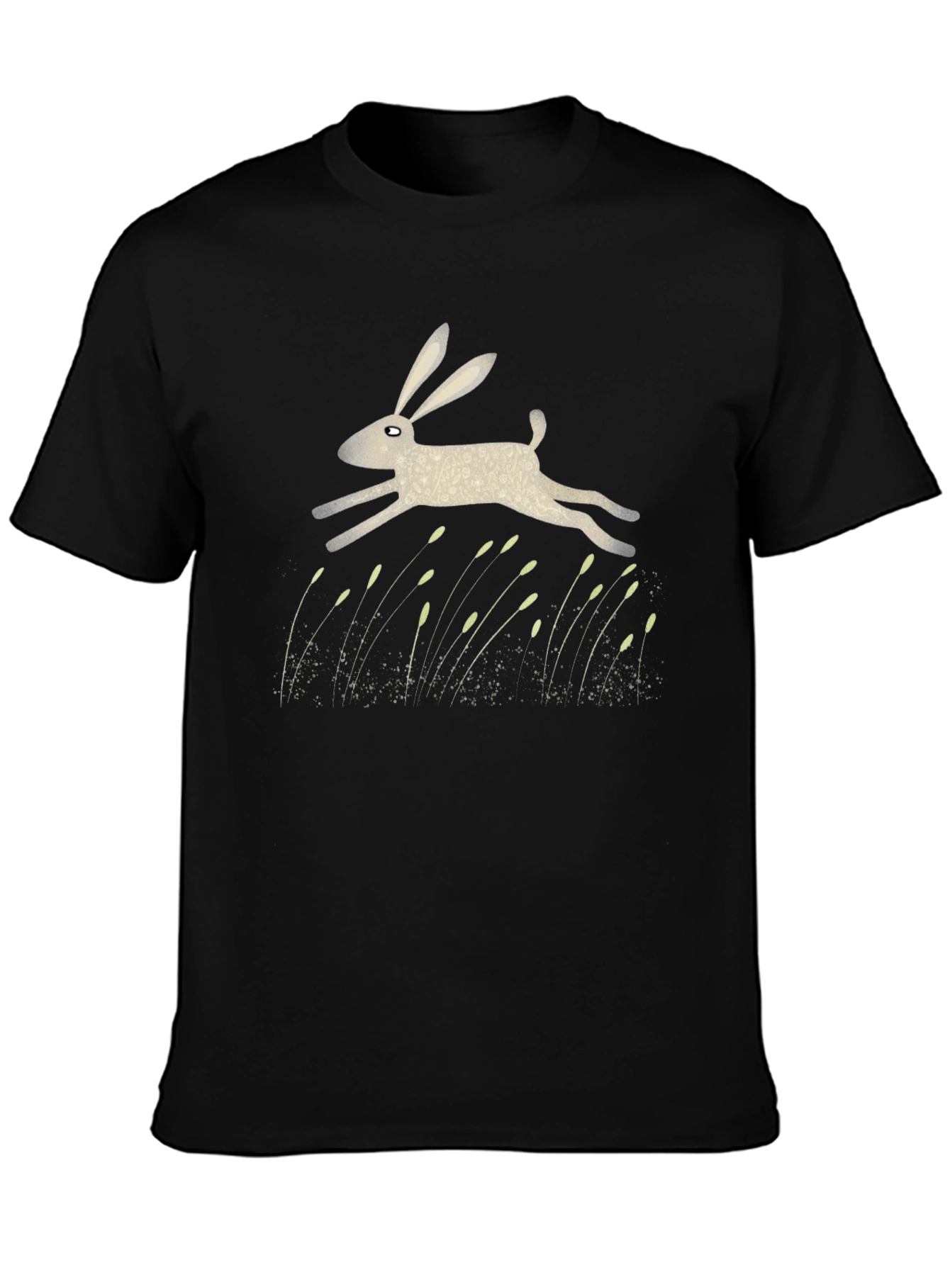 Hare Graphic Print Black T-Shirt