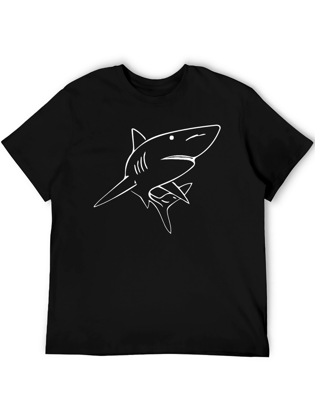 Shark Graphic Tee - Black Casual T-Shirt