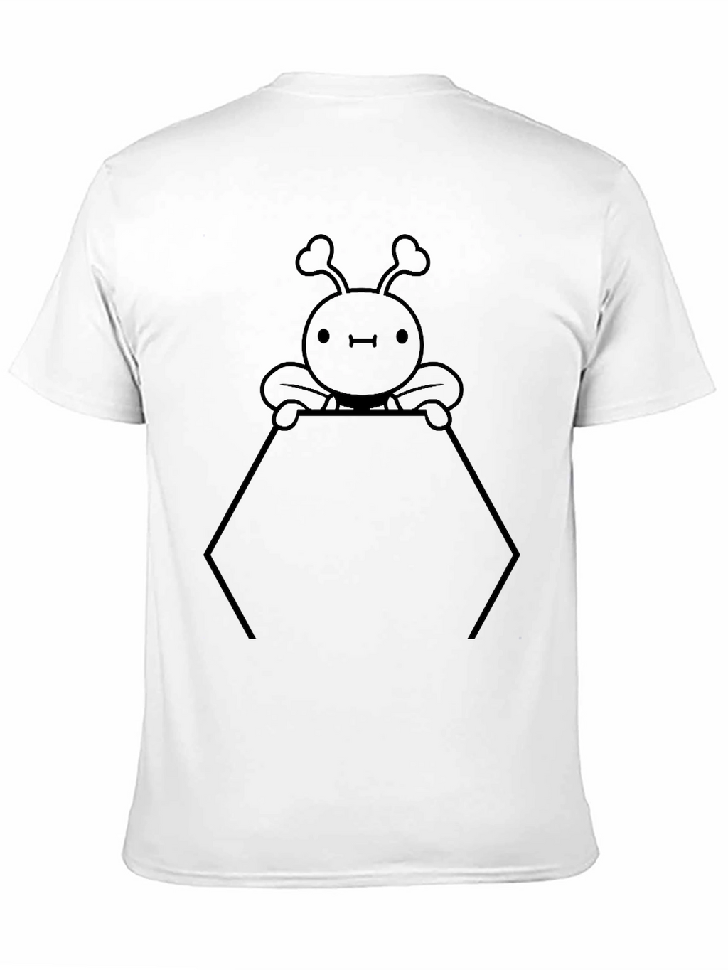 Cute Cartoon Bee Graphic Print Black T-Shirt