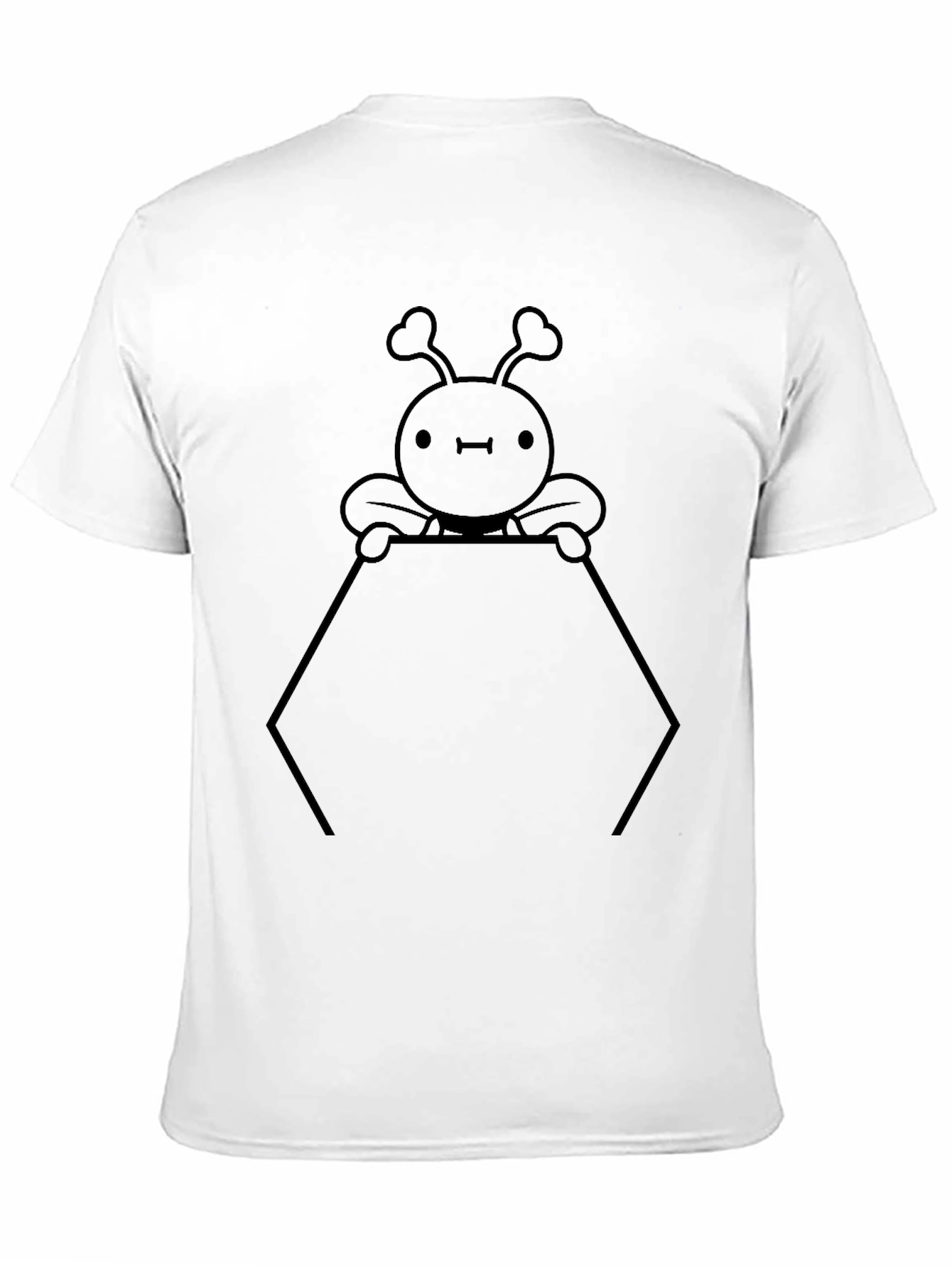 Cute Cartoon Bee Graphic Print Black T-Shirt