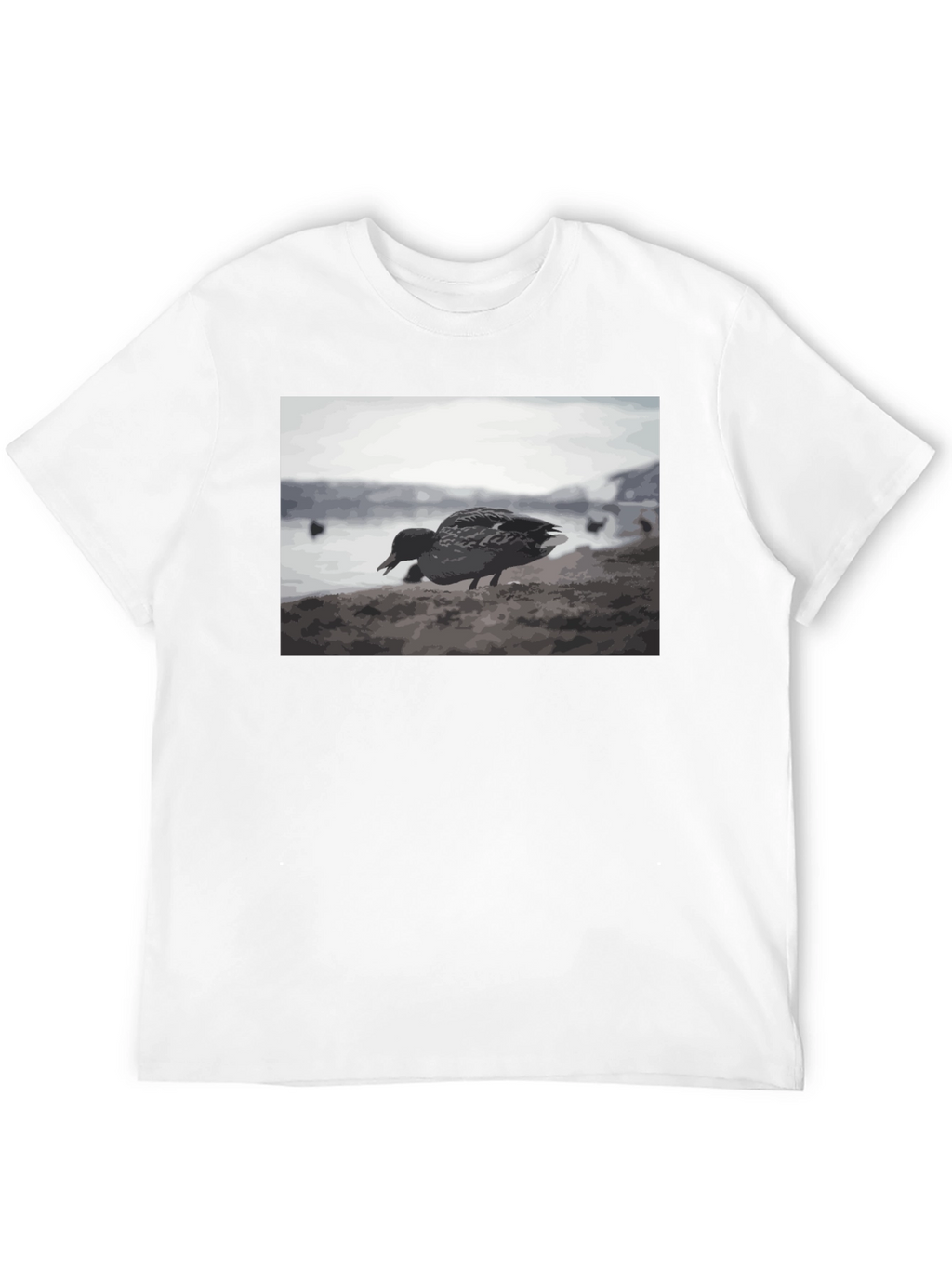 Duck on the Beach Black T-Shirt