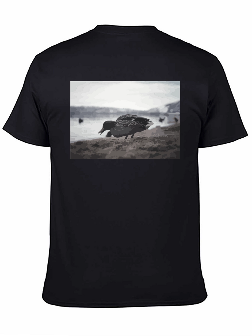 Duck on the Beach Black T-Shirt