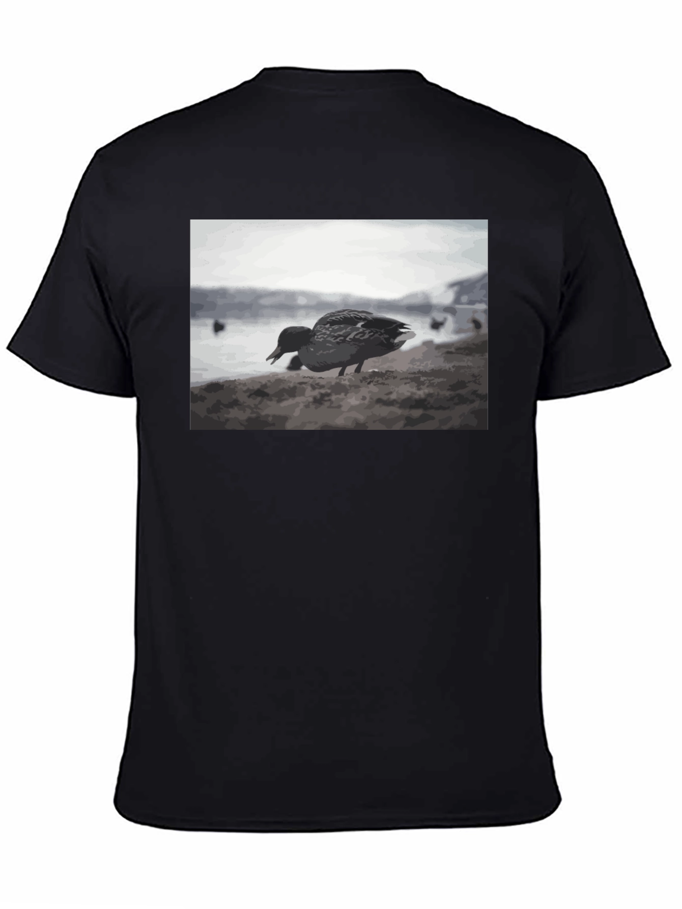 Duck on the Beach Black T-Shirt