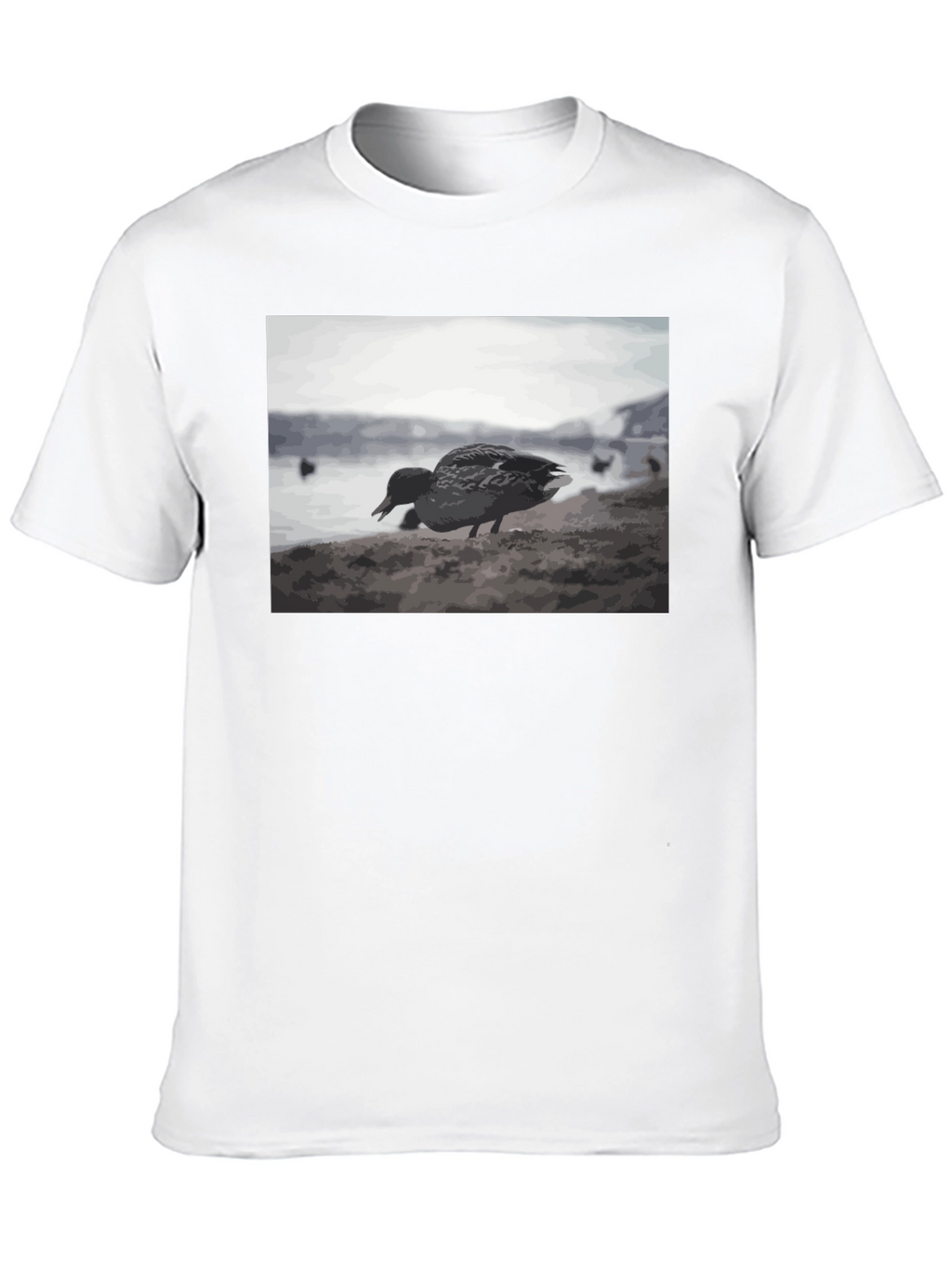 Duck on the Beach Black T-Shirt