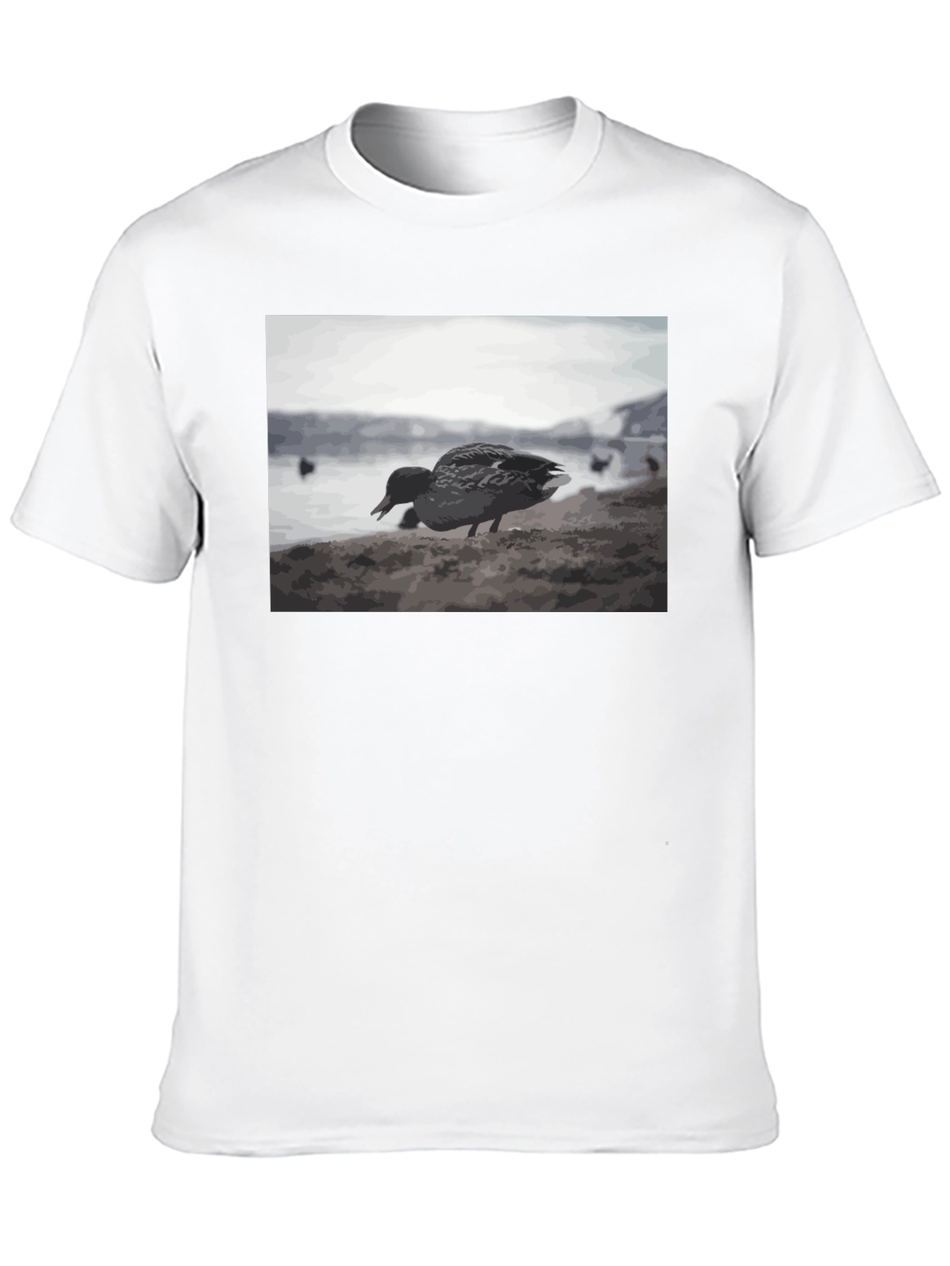 Duck on the Beach Black T-Shirt