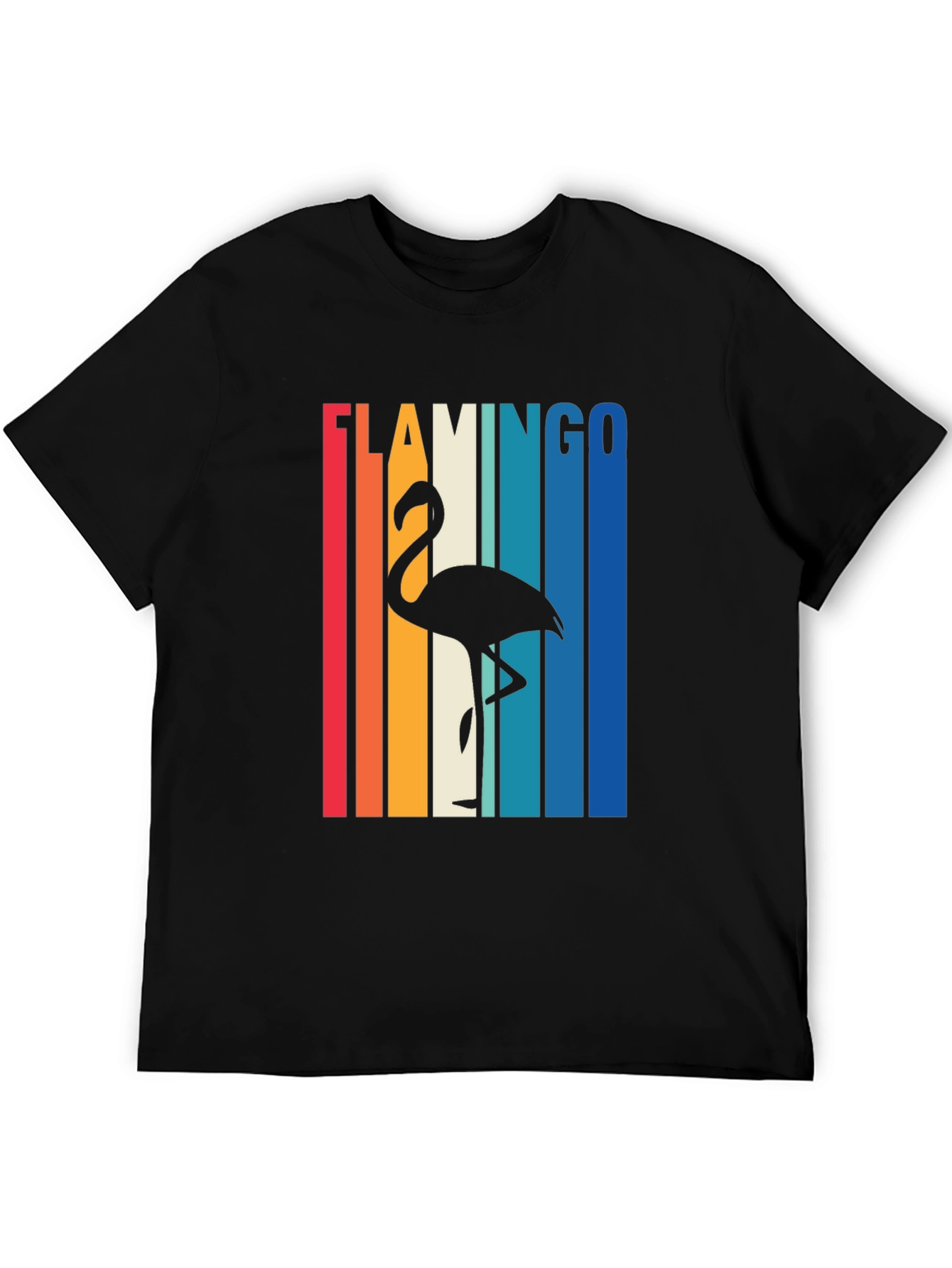 Retro Flamingo T-Shirt - Vintage Style Black Tee