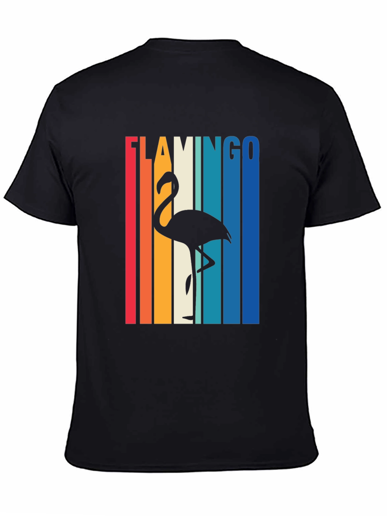 Retro Flamingo T-Shirt - Vintage Style Black Tee