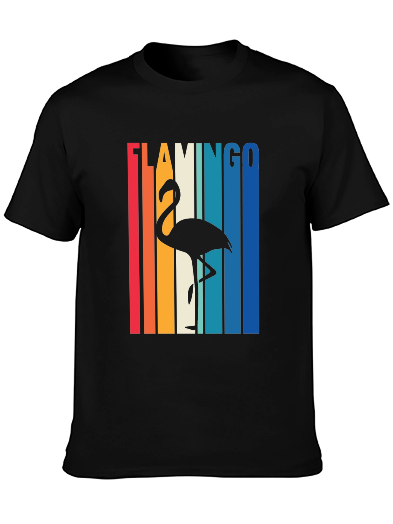 Retro Flamingo T-Shirt - Vintage Style Black Tee