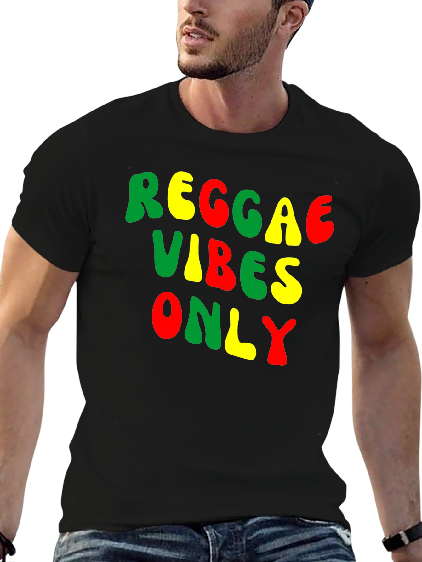 Reggae Vibes Only T-Shirt - Rasta Colors