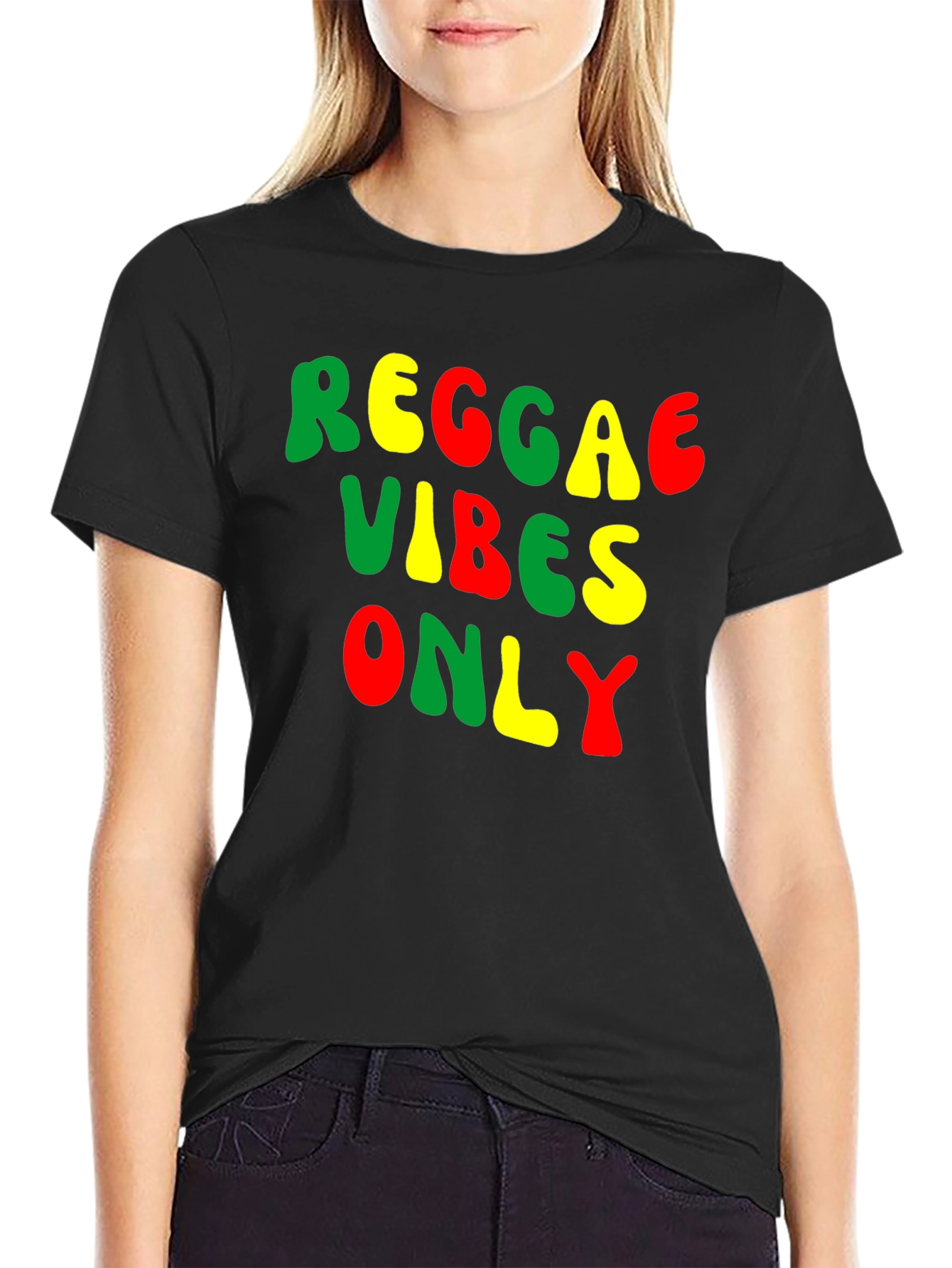 Reggae Vibes Only T-Shirt - Rasta Colors