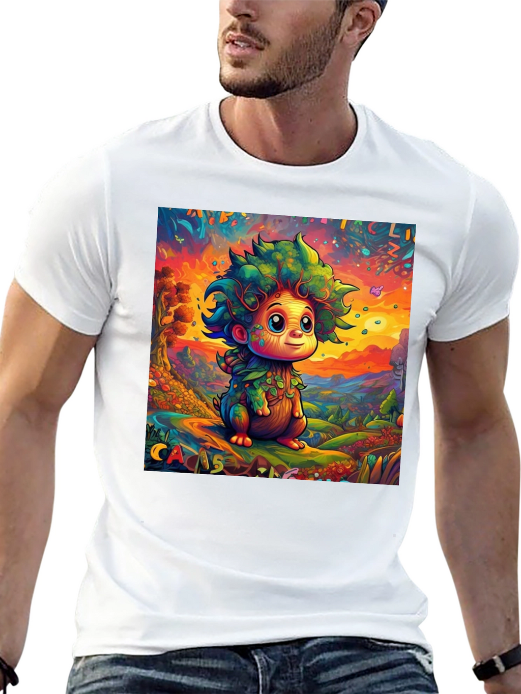 Whimsical Tree Creature Graphic Tee - Unique Design