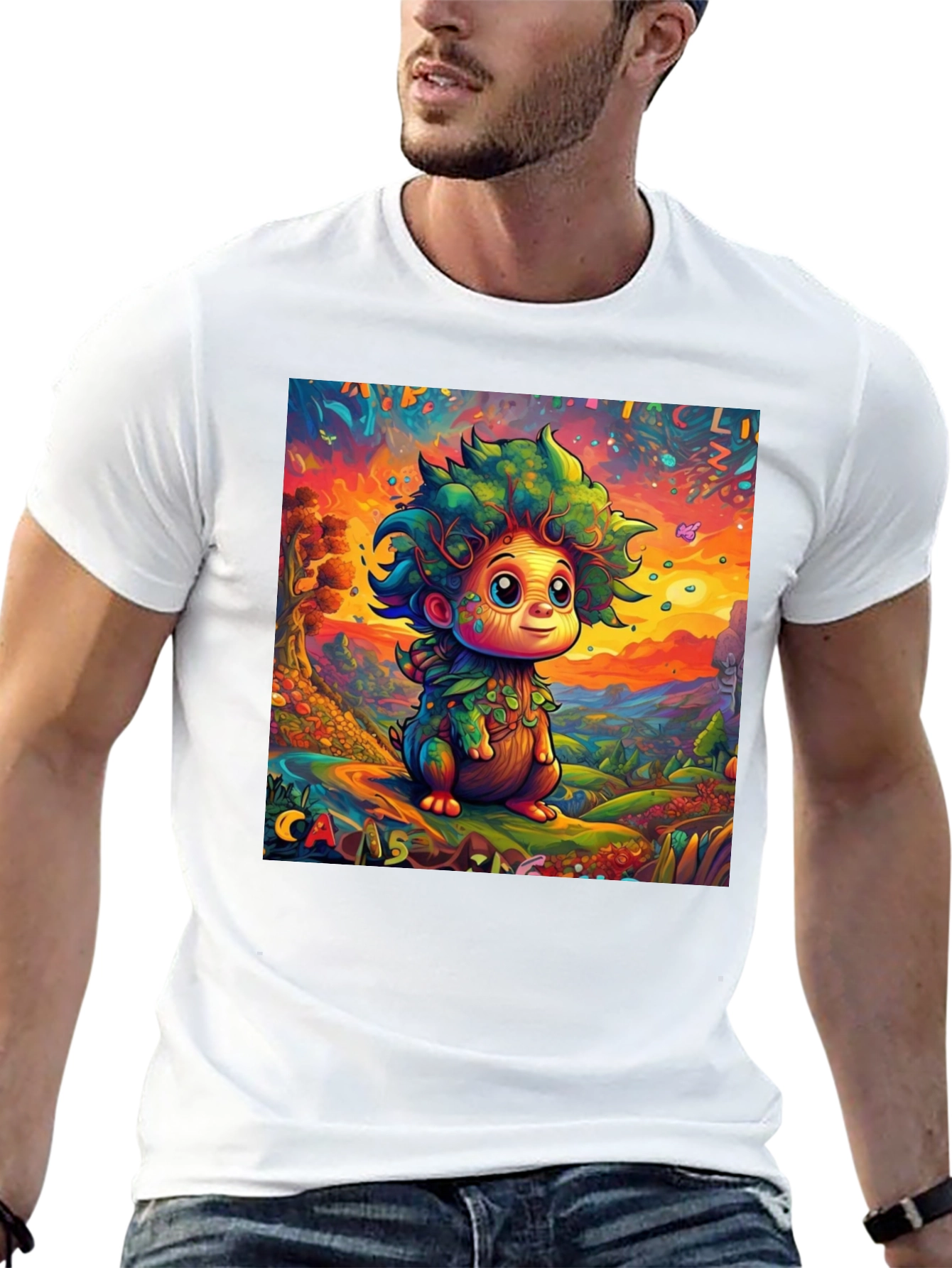 Whimsical Tree Creature Graphic Tee - Unique Design