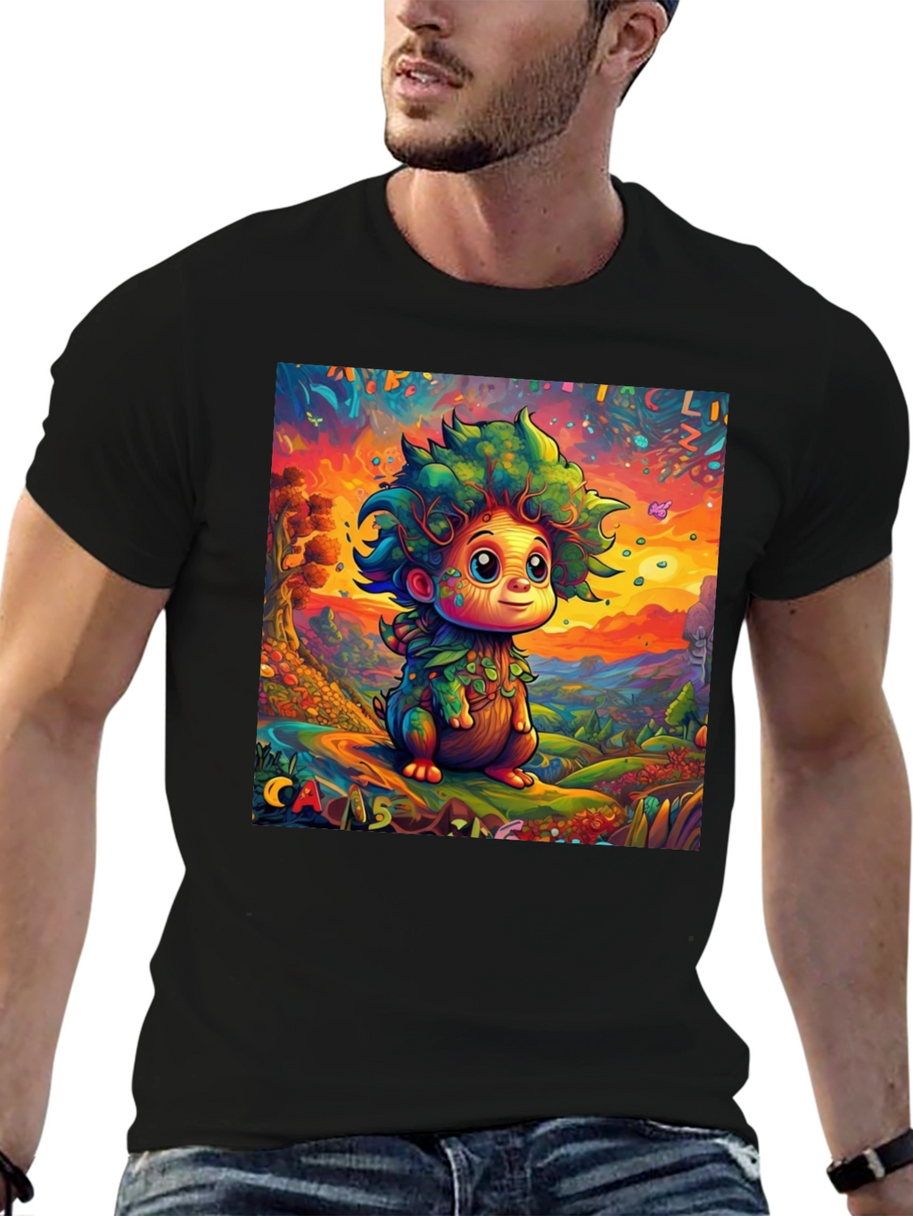 Whimsical Tree Creature Graphic Tee - Unique Design