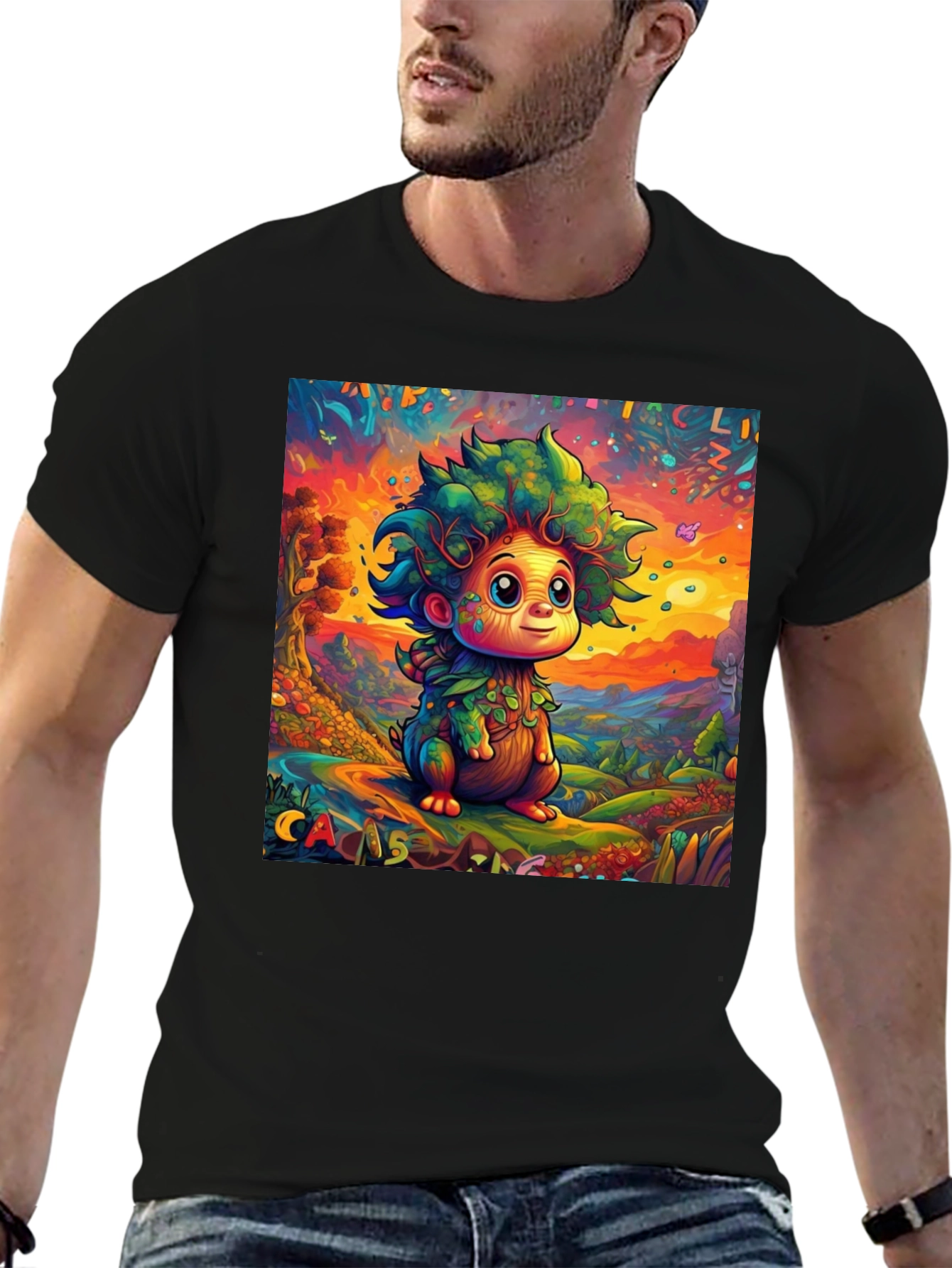 Whimsical Tree Creature Graphic Tee - Unique Design