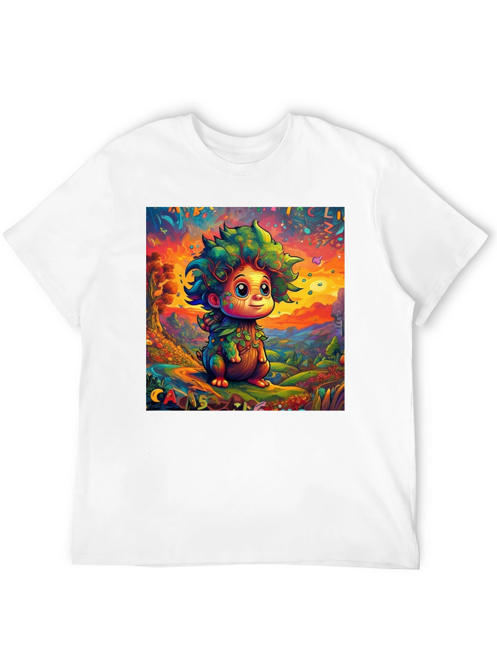 Whimsical Tree Creature Graphic Tee - Unique Design