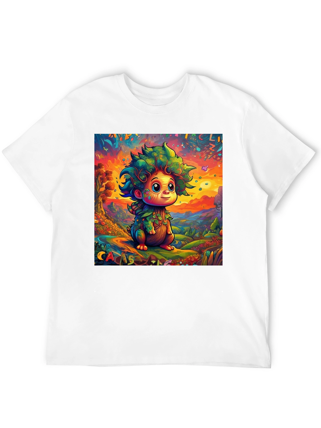 Whimsical Tree Creature Graphic Tee - Unique Design